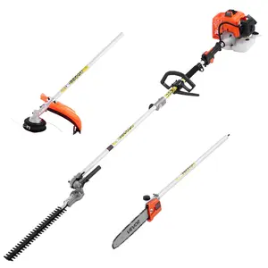 Gas Hedge Trimmer, 2 Cycle Gas Power Handheld Hedge Trimmer, 5-in-1 63cc Cordless Weed Eater with Protective Gear Set, Includes Hedge and String Trimmer, Brush Cutter(3T & 40T Blades), Pole Saw