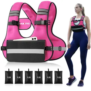 Adjustable Weighted Vest 6–12 lbs/12-20 lbs/20-32 lbs with Removable Weight Packs,Lightweight Training Vest Suitable for Women,Men,Reflective Stripes,Walking, Running, StrengthTraining,Rucking