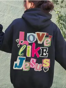 Love Like Jesus Christian Sweatshirt, Valentines Day Hoodie, Bible Verse Shirt, Faith Apparel, Church Baptism Gift for Teen Girl