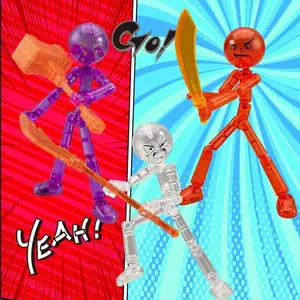 Multi-jointed Movable Matchmaker Decorative Creative Stickman Movable Assembled Robot Home Office Desk Ornaments Festival Gift