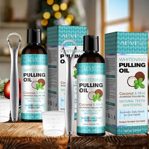 2Counts，Pulling Oil with Coconut & Mint Christmas gifts | Teeth Whitening & Oral Care | Daily Swish Routine for Fresh Breath Made with  coconut oil and peppermint essential oil. Alcohol-free, fluoride-free, Perfect for morning routines before work