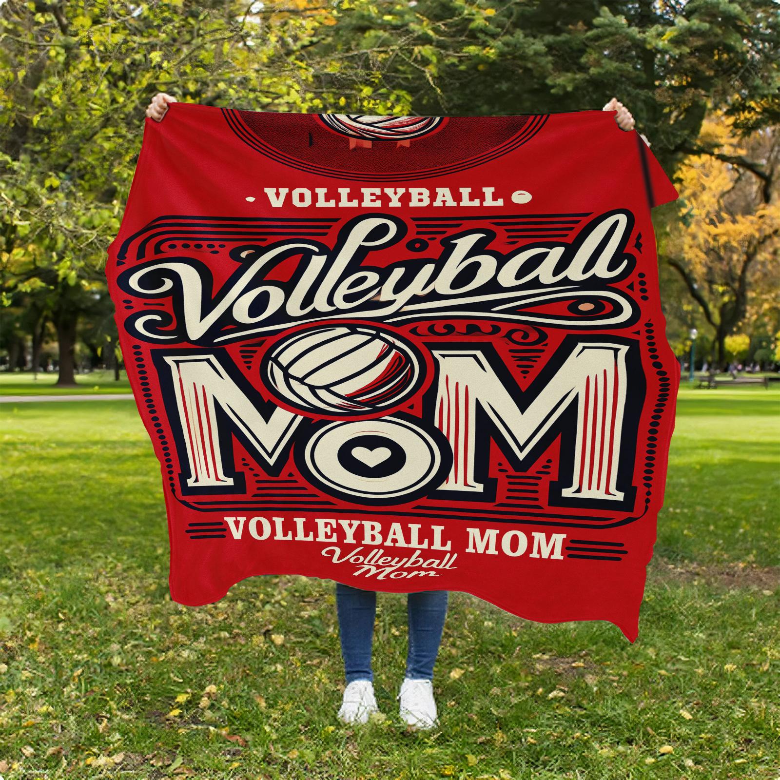 Volleyball Mom Soft Flannel Throw Blanket Ultra Plush Lightweight & Breathable for Car Sofa Bed Travel Camping All Seasons Gift mother meaningful heartfelt comfort day