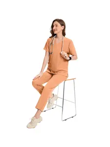 New Color Launch Quick-Drying Stretchy Solid Color Set Scrubs Doctor and Nurse Uniforms Thin and Casual Comfortable Suitable for Outpatient Duty Diagnosis Assistance Daily Work and Other Scenarios Easy to Clean and Maintain