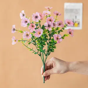 Violet artificial bouquet, purple roses, artificial flowers, artificial eucalyptus, fake flowers, decorative DIY hanging basket