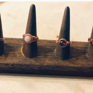 Healing Stone Copper wrapped rings - Custom Fit!