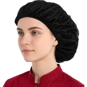 8Pcs Reusable Black Hair Nets, Unisex Elastic Mesh Cooking Hat Kitchen Cap for Food Service and Cooking Work