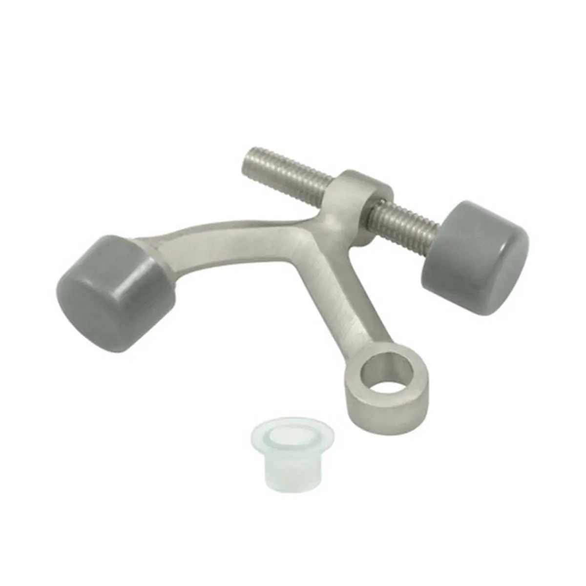 Deltana HP70U15 Hinge-Mounted Pin Stop - Satin Nickel, Solid Brass, Corrosion-Proof for Bath & Kitchen Doors, 1 Year Finish Warranty