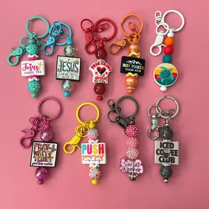 Focal Key Chains with Inspirational Quotes and Beaded Designs for Personalized Accessories