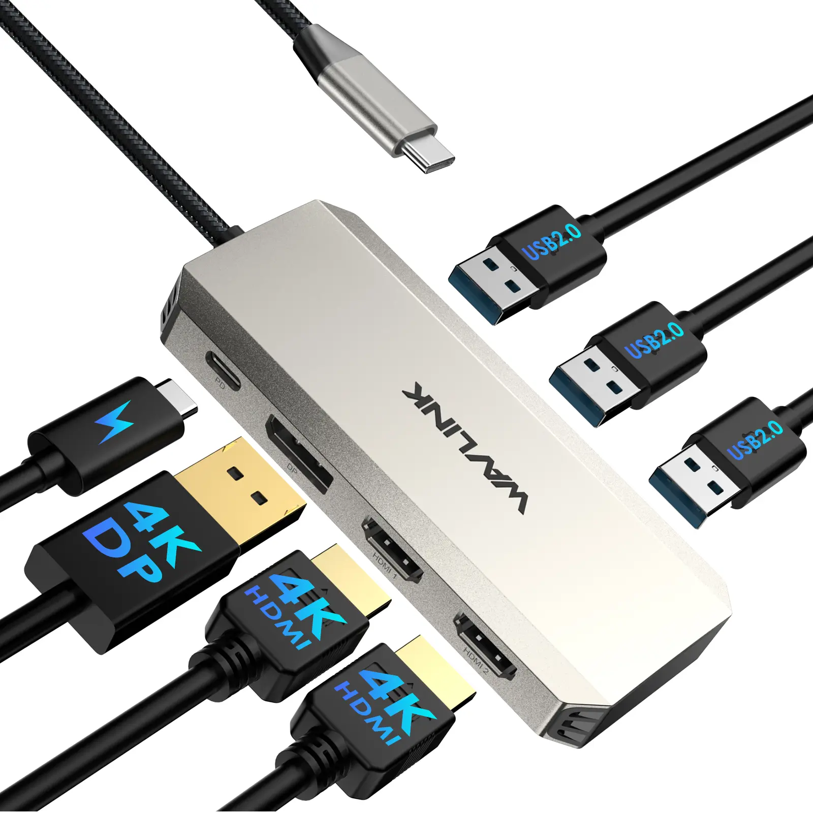 WAVLINK Docking Station, Computer Docking Station with 100W Power Delivery, Triple 4K@60Hz Ultra HD Display, Dual HDMI, DP, 3 USB Ports for Dell/HP/Lenovo, Windows Systerm Computer Only