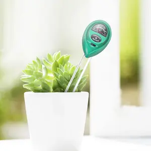 3-in-1 Test Kit, Soil Moisture/Light/pH Meter for House Plant Garden, Lawn, Farm, Ideal for Indoor & Outdoor Use (No Battery Needed), Round, Green