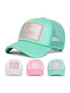 Colorful Embroidered Foam Trucker Style Hat, Unique Fashion Design, Perfect Accessory for All Seasons, Trendy Look for Men & Women, Embroidery Trucker Hat