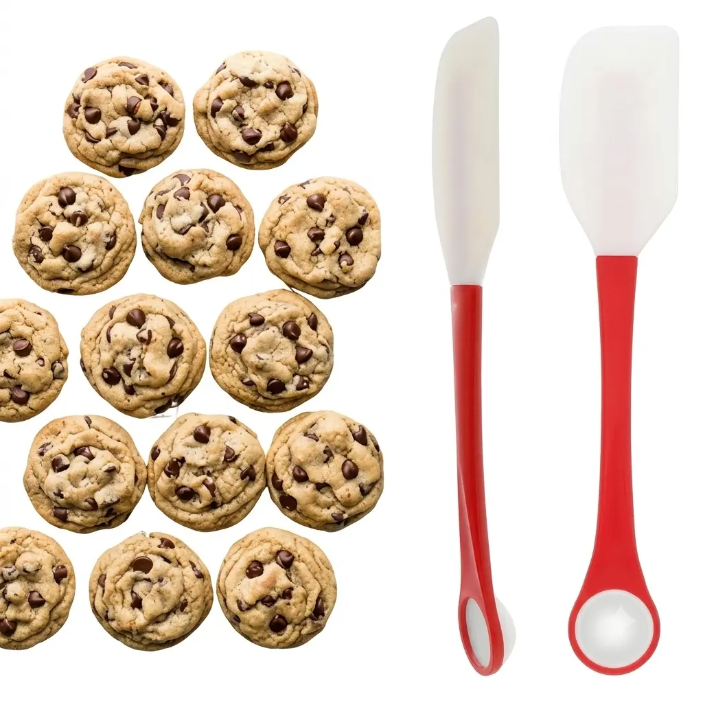 2-In-1 Silicone One Tablespoon Cookie Scoop And Spatula To Stir, Fold, Scrape