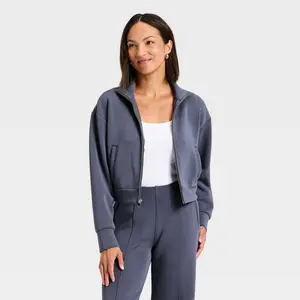 Women's Sandwash Zip-Up - A New Day Blue XL