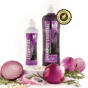 Lisovital Set | Natural Sant – Lisovital Progressive Smoothing & Heat Protection Hair Set with Onion, Rosemary, Biotin & Keratin | Shampoo 500 ml + Leave-In 250 ml
