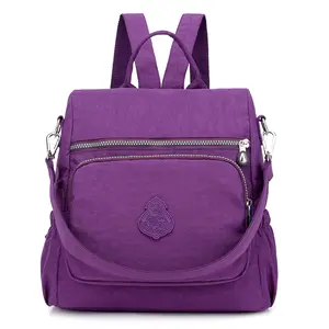Women Shoulder Backpack Multi-Pocket Nylon Purse Large Capacity Waterproof Casual Daypack