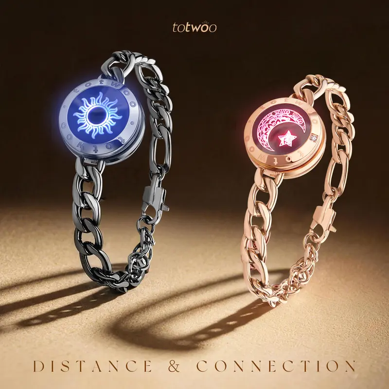 totwoo Morse Love Long Distance Touch Bracelets with Silicone Remote Vibration & Flash Sync Love Connect Gift for Couples Sun&Moon Women Jewelry - TikTok Shop totwoo Morse Love Long Distance Touch Bracelets with Silicone Remote Vibration & Flash Sync Love Connect Gift for Couples Sun&Moon Women Jewelry - TikTok Shop