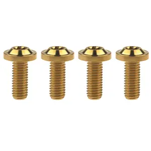 Titanium M8 10 15 20 25 30 35 40 50 60 70mm Torx Head Bolt Screw Pack of 4 (M8x30mm, Gold)