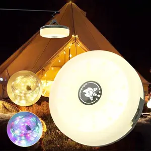 Outdoor Portable Camping String Lights, 2-In-1 Quick Foldable 32.8ft Rechargeable Solar Tent Light, Waterproof LED Strip Lighting