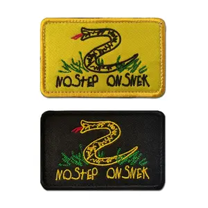 "NO STEP ON SNEK" SNAKE Funny Meme Morale Tactical Velcros Embroidery Patches Applique Hook & Loop for Molle Bag Military Gear Backpack DIY