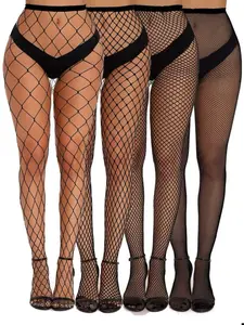 4 Pairs Fishnet Stockings, Sexy Women's Underwear Pantyhose, Perfect for Holidays & Parties, Ultra-Thin Fit, Bold Style, All Seasons