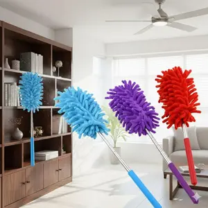 Extendable Washable Car Duster for Deep Cleaning: Anti-Static Lint Brush for Auto Interior, Windows, Vents, Home Furniture & Appliances. Reusable, Durable Cleaning Tool.