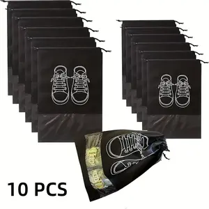 10 Pack Portable Bags for Travel - Large Shoe Storage Organizer with Drawstring - Ideal for Organizing Shoes
