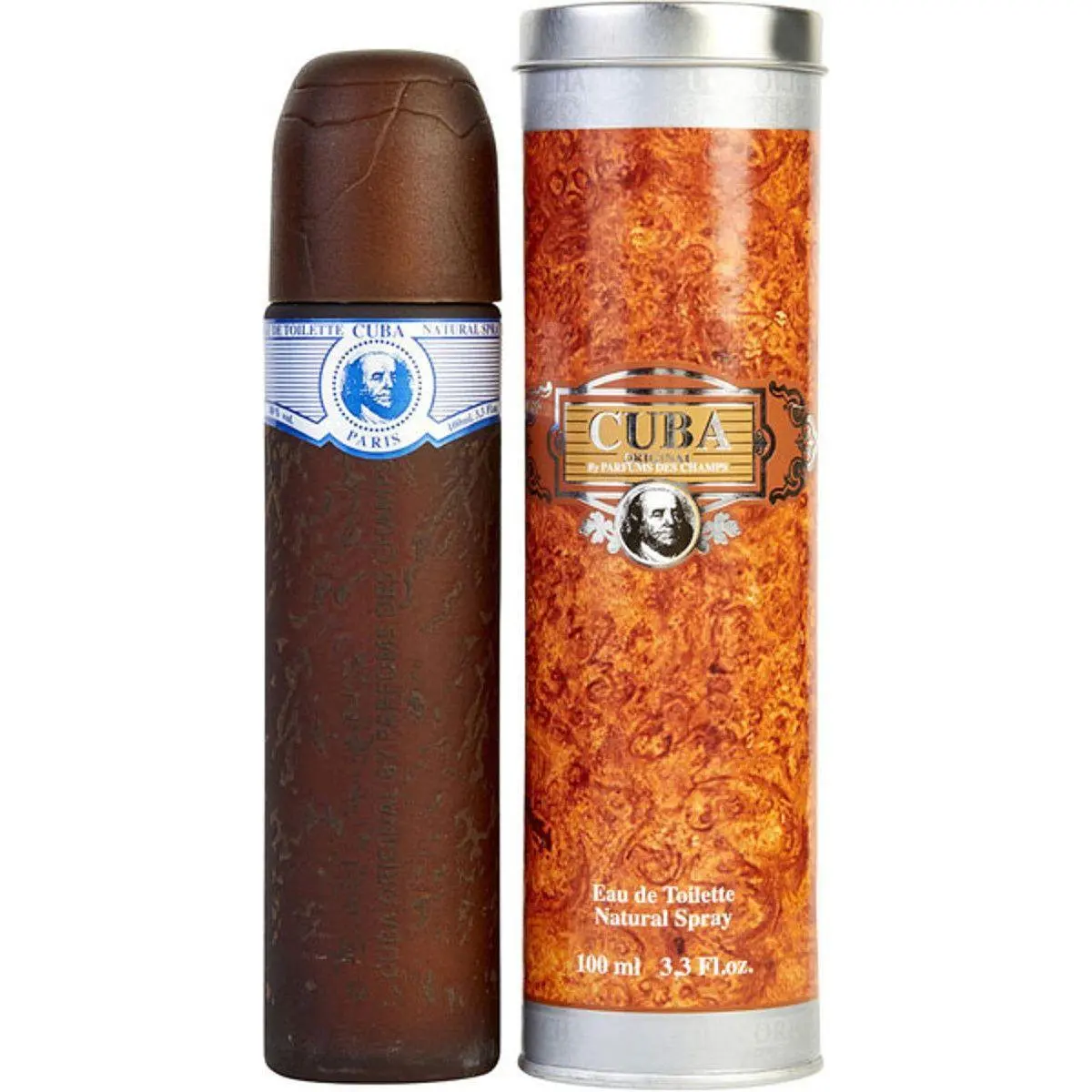 Cuba Blue Men's Touch EDT Spray - Cuba Brand, 3.3 fl oz Handy Boxed Bottle, Long-Lasting Lightweight Pineapple Fruit-Flavored Papaya Mix Jasmine-Infused Botanical Fragrance, Energetic Base, New in Box, Pineapple Men's Fragrance, Botanical Men's Fragrance
