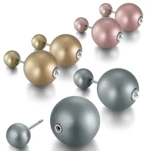 Trendy Stud Earrings Set for Women, 3/8 Pairs of Ball Earrings, Colorful Replaceable Beads, Gemstone Design, Lightweight Aluminum Alloy, Hypoallergenic Titanium Stainless Steel Stud