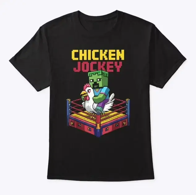 Minecraft Movie Chicken Jockey Youth T-Shirt – Fun Graphic Tee for Kids, Toddler Boy Clothing, Gift for Girls and Boys, Family Matching Shirt