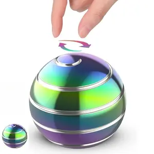 Rotating Alloy Ball Desk Ornament, Mixed Color Aluminum Alloy, Stress Relief, Office Decor, Party Gift, Gift Box Filler, Reduces Anxiety
