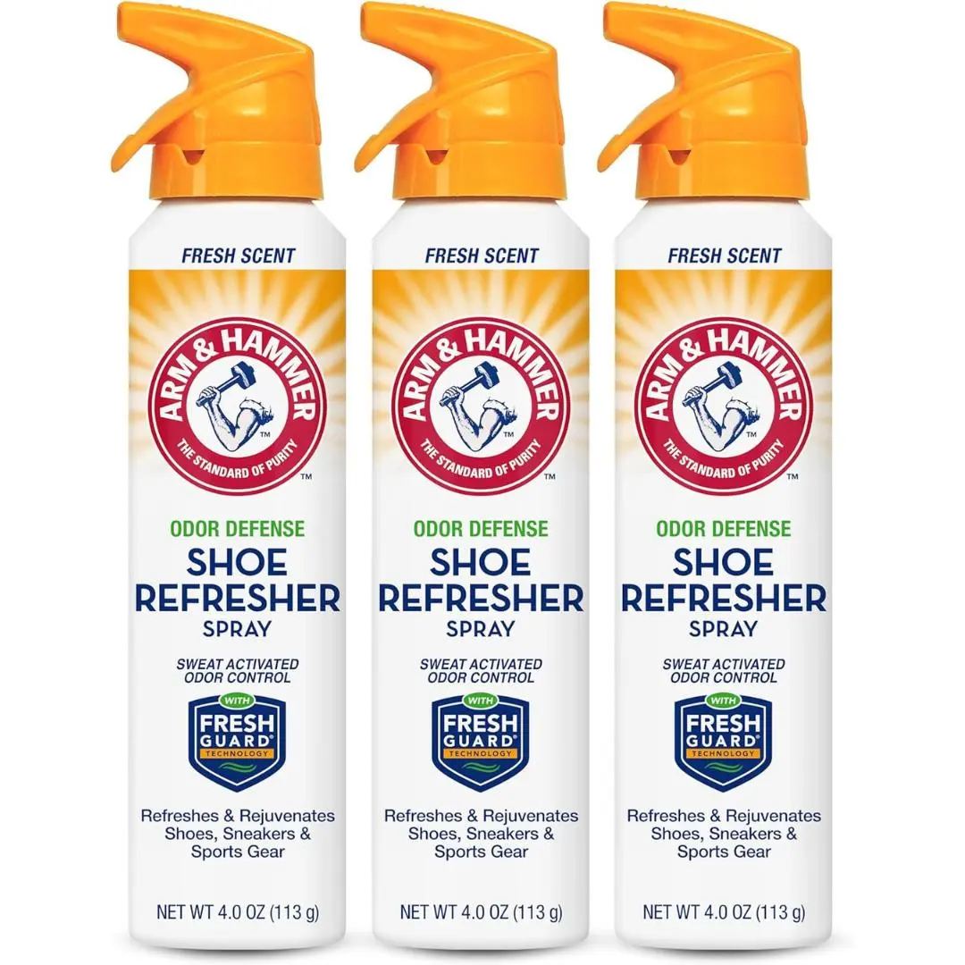 Arm and Hammer Shoe Refresher Spray, Multi-Purpose Odor Remover for All Types of Footwear, Shoe Deodorizer Spray, Shoe Odor Eliminator, Shoe Spray, Shoe Smell Eliminator, 4 oz (3 Pack)