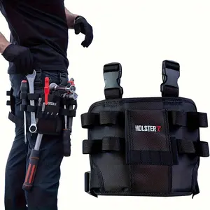 Multi-Functional Tool Kit with Buckle Closure, Oxford Fabric Electric Tool Storage Bag, Portable Tool Bag, Tool Pouch Bag, Holds 8 Accessories and Drill Bits, Home & Car Repair