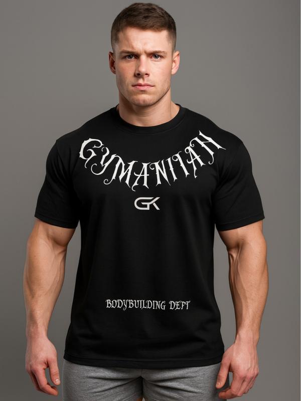 Gymaniak Gothic Power 100% Cotton Sport Gym Shirt for Men - Comfortable & Durable Training Tee with Gothic Design