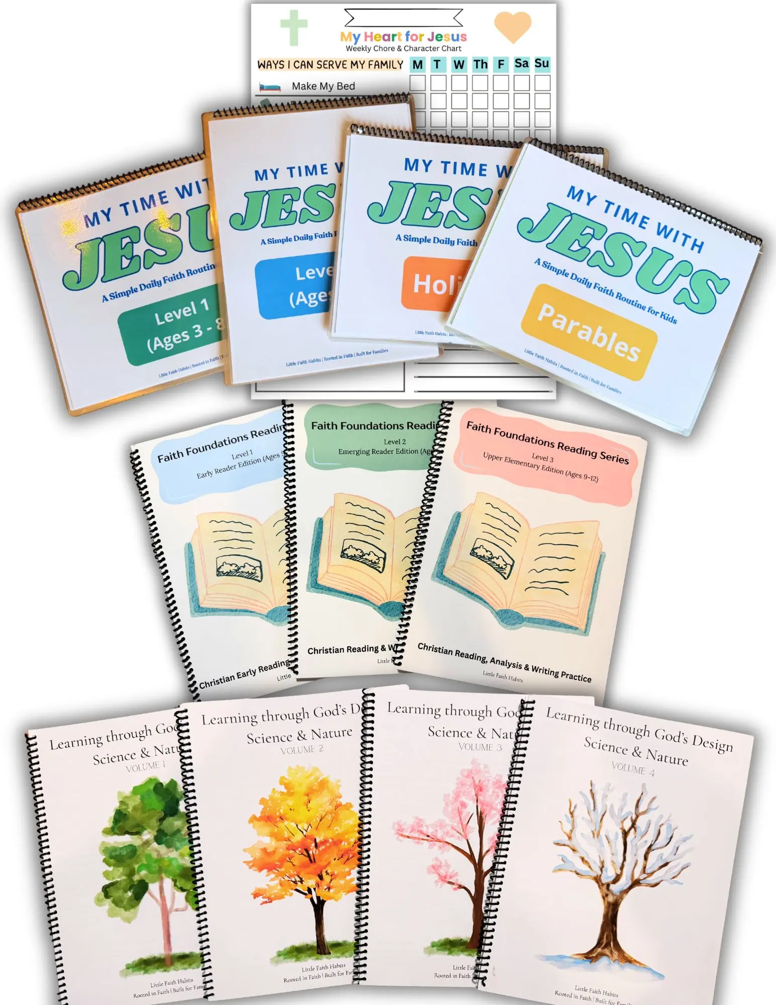 Ultimate Christian Homeschool Bundle | Laminated Faith Habits, Reading & Science Workbook Collection