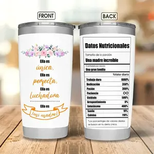 Spanish Mom Tumbler, Mexican and Latino Inspired Coffee Cup for Outdoor Travel Sport Office, Gift Ideal for Mother's Day, Women, Wife, Birthday