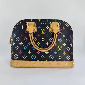 Pre-owned Louis Vuitton Canvas Tote Bags Black Monogram Multicolor Alma PM NM Bag JV00283