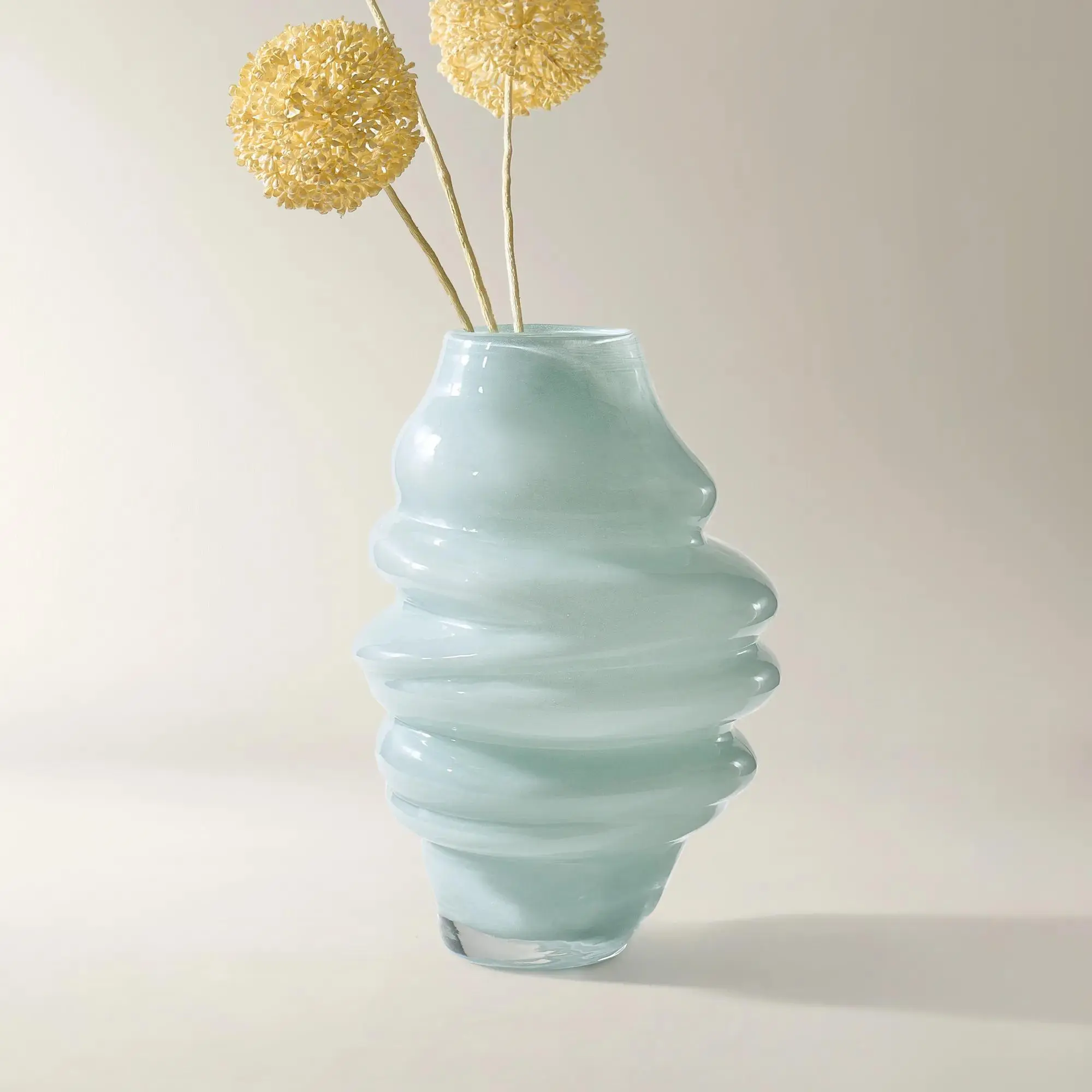 Z Gallerie Ripple Glass Vase Dining Table Centerpiece Minimalist Flower Vase Decorative Vase