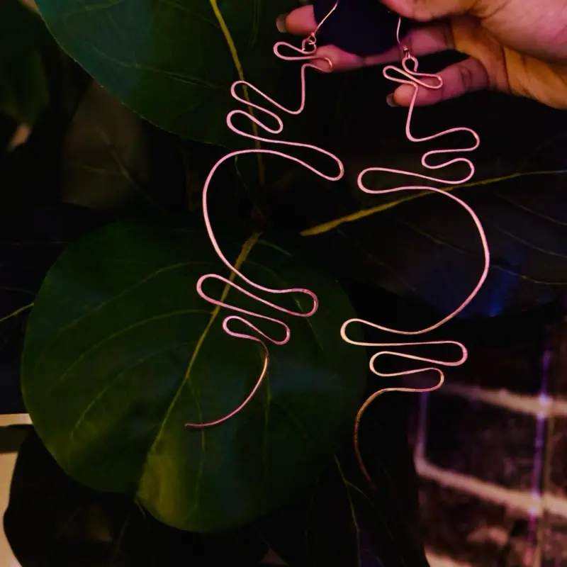 Handmade pure copper wire earrings XL