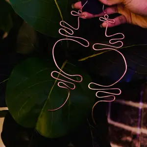 Handmade pure copper wire earrings XL