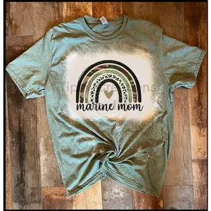 Marine Mom, T-Shirt, Military, Womens Shirt, Rainbow, Troops, Women's, Military Mom, Bleached Shirt, Christmas Shirt, Leopard, Gift for Mom