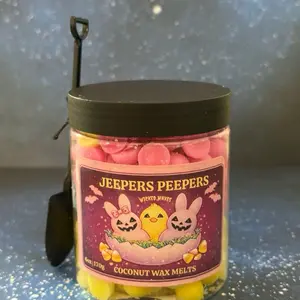 Wicked Waxes Jeepers Peepers 6 oz Coconut Wax Melts Fluffy Marshmallow Creamy Vanilla Bean White Buttercream Scent Phthalate-free Handmade - Candle