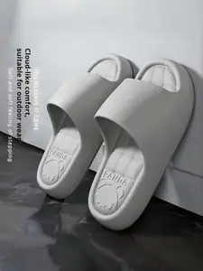 Men's Thick Sole Comfort Slippers, Cloud Slippers, EVA Slippers, Breathable Cushioned Footwear, Summer New Trend Anti-Slip Wear-Resistant Office Outdoor Casual Beach Shoes