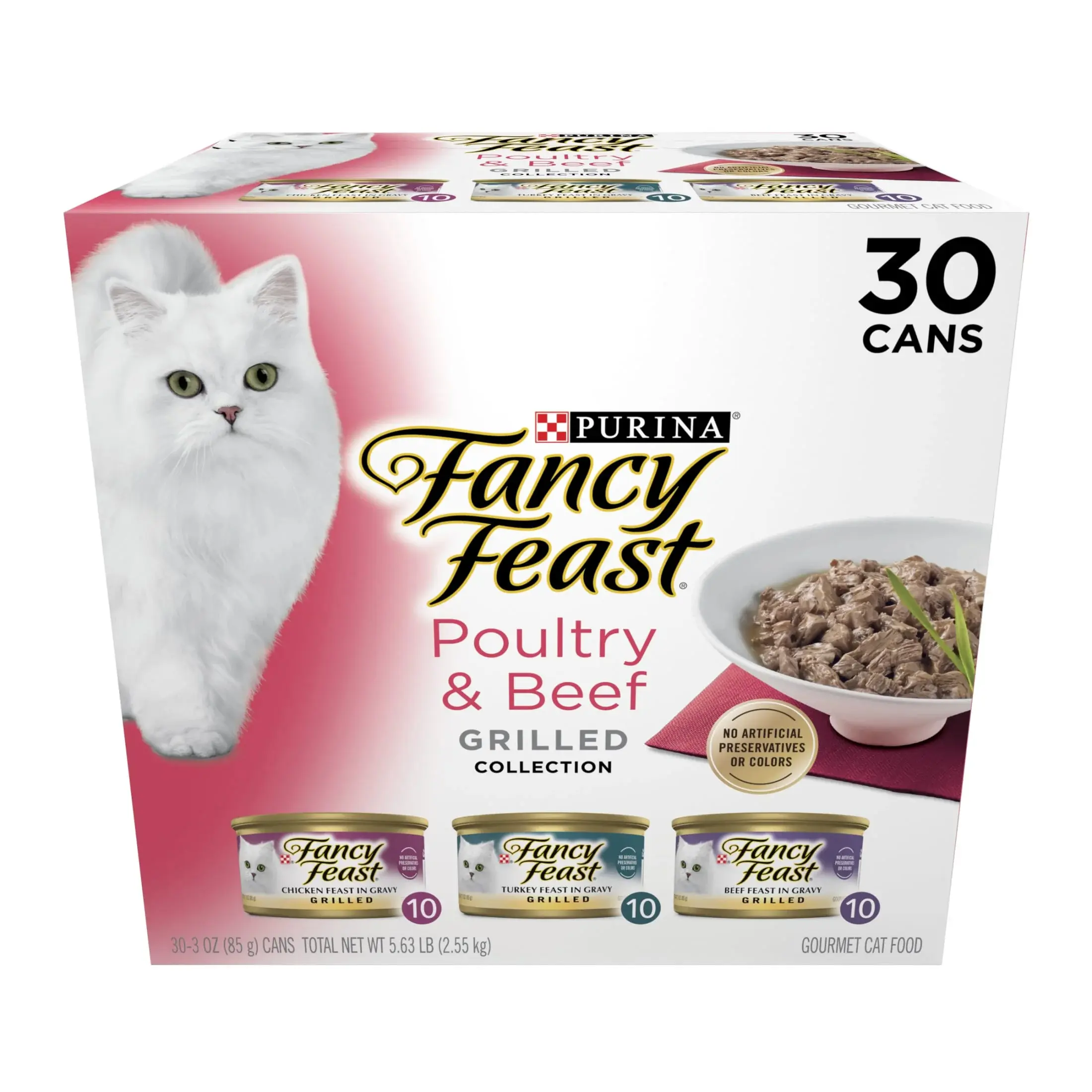 Grilled Kitten Food, Wet Cat Food, Poultry & Beef, 3 oz Cans (30 Pack)
