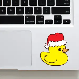 Rubber Duck With Santa Hat Cute Rubber Duck Christmas 2x2 inches Cut Out Sticker