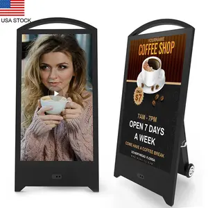 43 inch 1800nits Rechargeable Portable Outdoor Digital Signage Displays IP65 Waterproof LCD Kiosks with Touch Screen & CMS System for Commercial Use