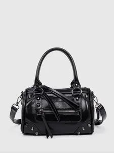 Simple Fashion Bag, Vintage Motorcycle Style Pillow Bag, Shoulder Crossbody Bag, Versatile Rivet Decorative Handbag for Casual Use, Everyday Bags