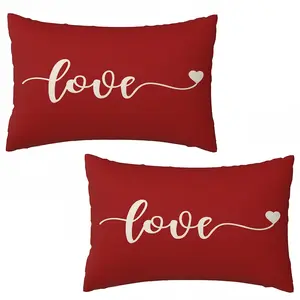 2pcs, Valentine's Day Throw Pillow Covers, Modern Style, Love Pattern, Valentine's Day Decorative, Cushion Cover Decoration for Couch Sofa, Room Decor and Bedroom Decor, Single Sided Printing, No Pillow Core