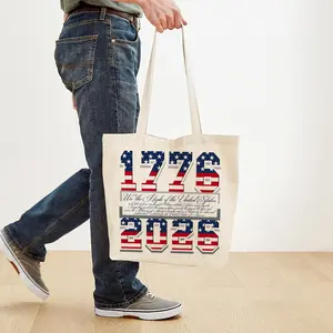 America 250th Anniversary Tote Bag, Retro USA 250th Anniversary Cotton Tote Bag, USA Patriotic Canvas Bag, Retro Independence Day Shopper, Illustrated USA Flag Reusable Tote,America Patriotic Eagle Gift