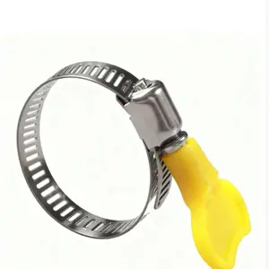 20-Pack Water and Air Hose Clamps, Quick Install Clamp, Plastic Handle Soft Tube Clip, Pipe Clamp, Stainless Steel Soft Tube Clip