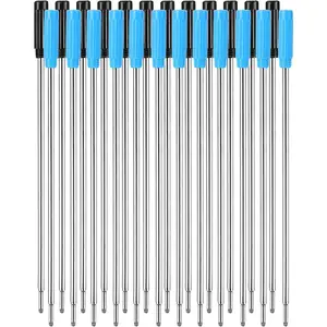 24 count Replaceable Ballpoint Pen Refills Metal Pen Ink Refills Smooth Writing 4.5 Inch (11.6 cm) and 1 mm Medium Tip for Gifts Office(Black and Blue)